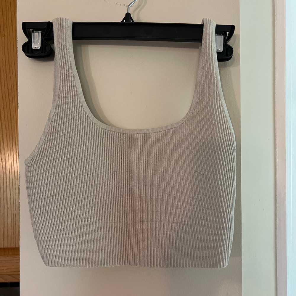 Aritzia Tan Barton Crop Top